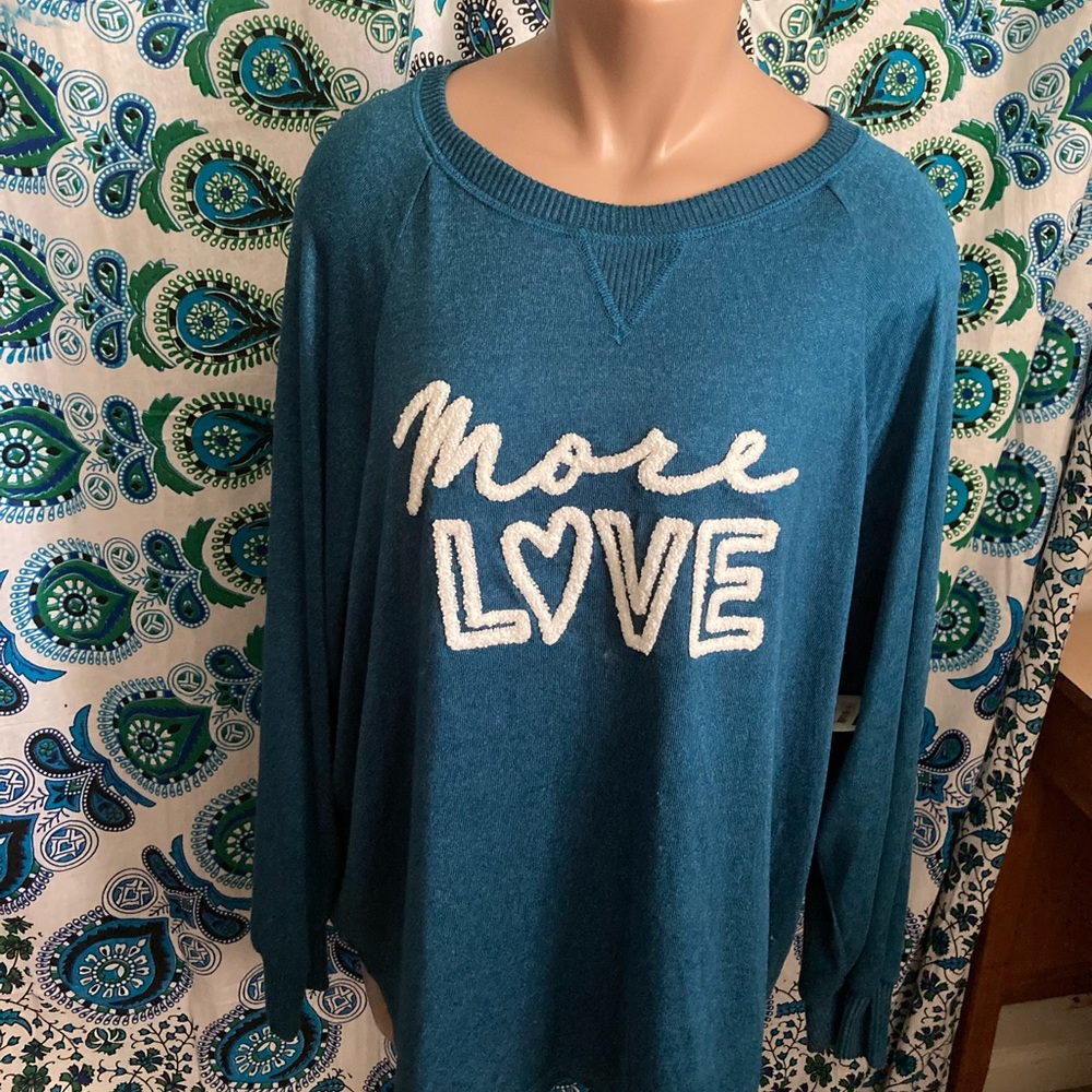 Blue more love sweater